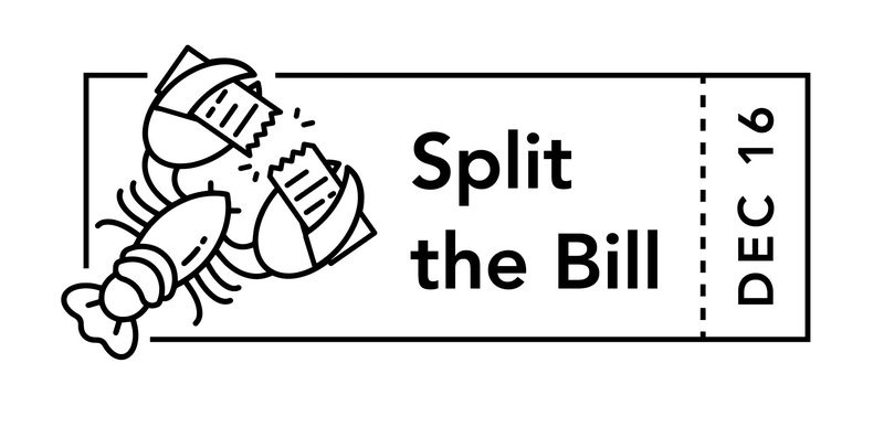 An icon with a lobster splitting a rectangular piece of paper in half.